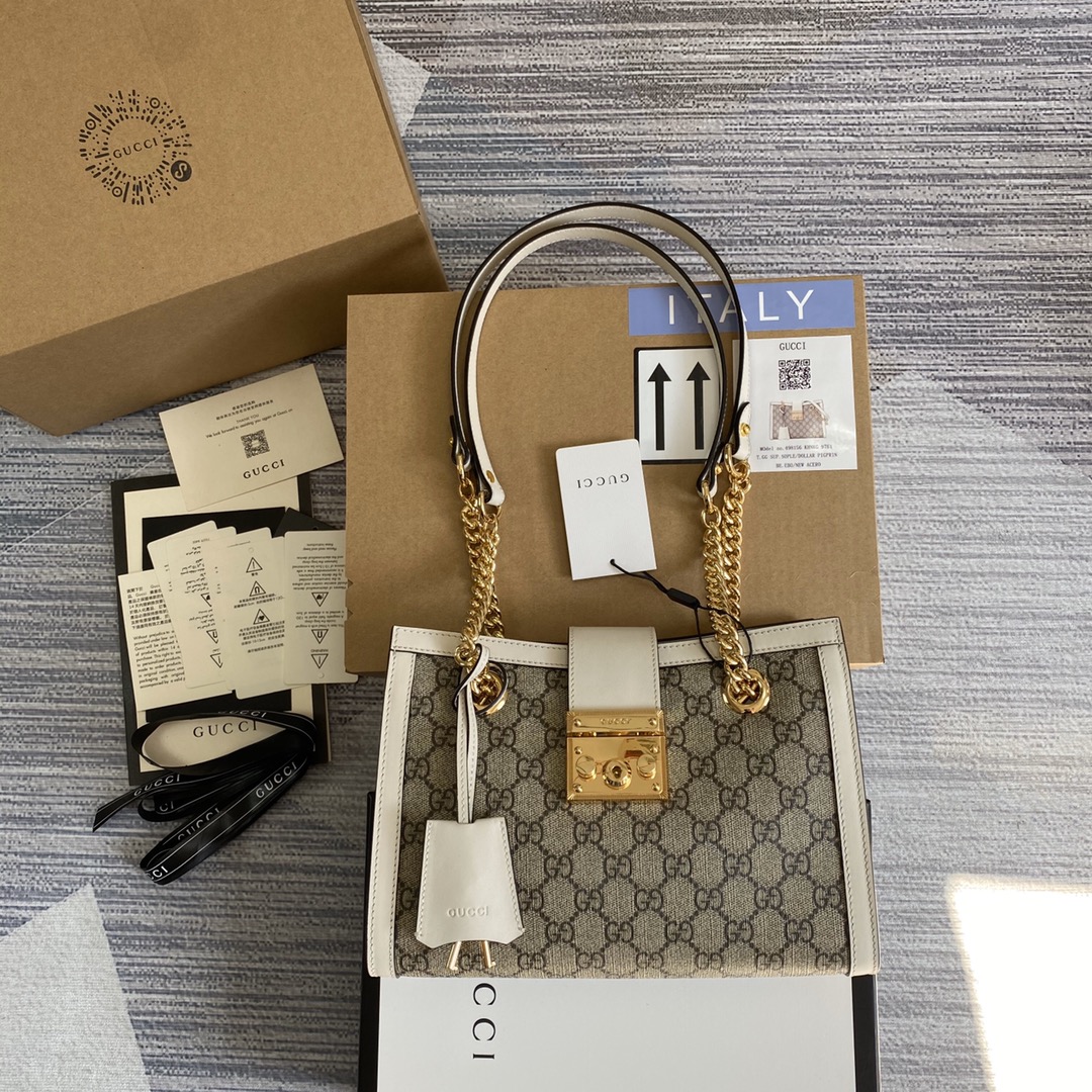 Gucci Padlock GG Small Shoulder Bag 498156 White